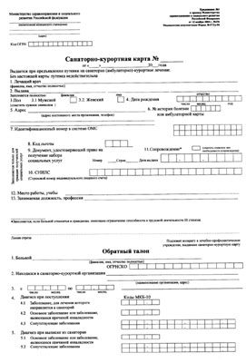 Санаторно-курортная карта в Санкт-Петербурге